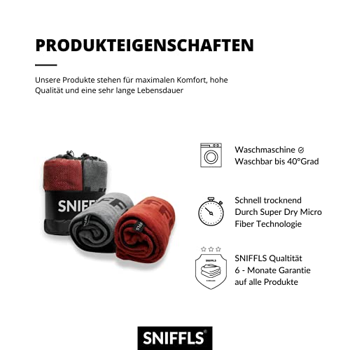 Sniffls® Toalla para perros prémium (pack de 2, suave y lavable), extra absorbente y de secado rápido para perros pequeños y grandes, accesorio perfecto para perros con práctica bolsa