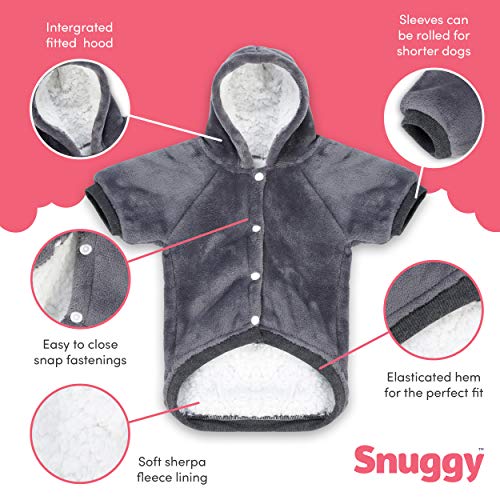 Snuggy Bata con Capucha para Perros (Gris, pequeño)