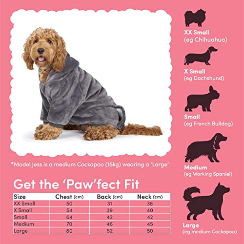 Snuggy Bata con Capucha para Perros (Gris, pequeño)