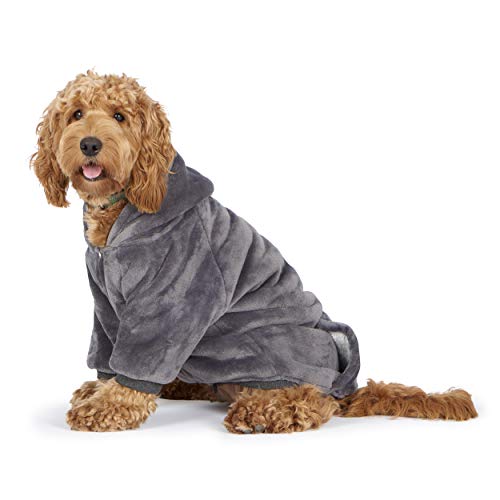 Snuggy Bata con Capucha para Perros (Gris, pequeño)