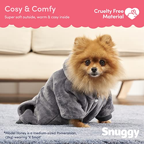 Snuggy Bata con Capucha para Perros (Gris, pequeño)