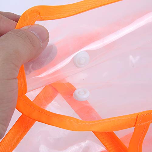 Soapow PU transparente borde naranja mascota impermeable impermeable con capucha impermeable capa lluvia capa capa capa chaqueta ropa para perros gatos