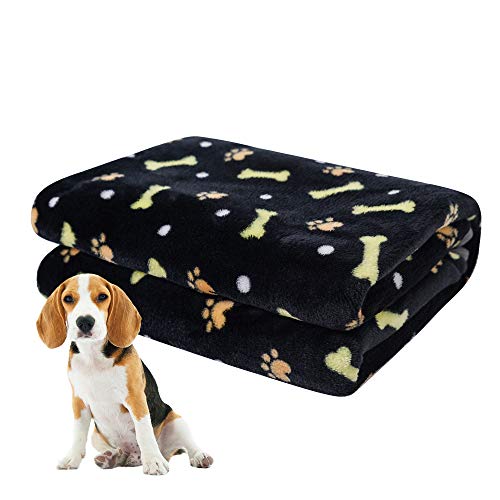 softan Manta para Mascotas, Manta para Perros esponjosa para Perros pequeños, medianos y Grandes, Manta de Cachorro Lavable para Perros Cama, 100 x 120cm, Negro