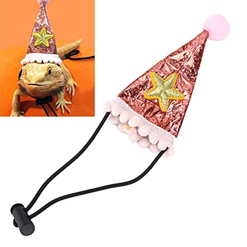 Sombrero de correa de Dragon Barbu, sombrero de Dragon Barbu no se siente atrapado e incómodo para los lagartos para las chinchillas para los Hamsters (Rosa)