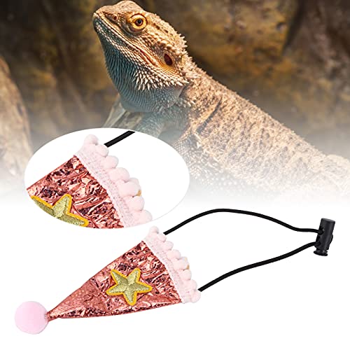 Sombrero de correa de Dragon Barbu, sombrero de Dragon Barbu no se siente atrapado e incómodo para los lagartos para las chinchillas para los Hamsters (Rosa)