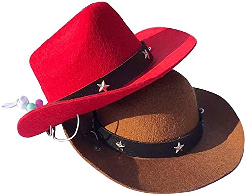 Sombrero de Vaquero para Perro, Accesorio de Disfraz de Mascota para Perros, Gatos, Disfraz de Vacaciones, Mascotas (Rojo)