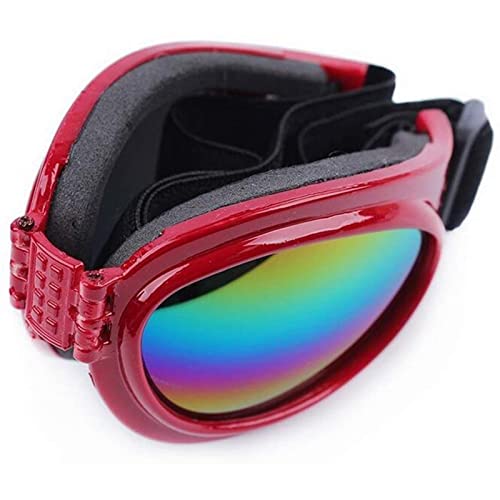 SONERNT Gafas de Sol para Perros con protección UV, Gafas de Perro con Cabeza Ajustable y Correas de Barbilla, protección contra el Desgaste de los Ojos para Perros medianos y Grandes (Negro)