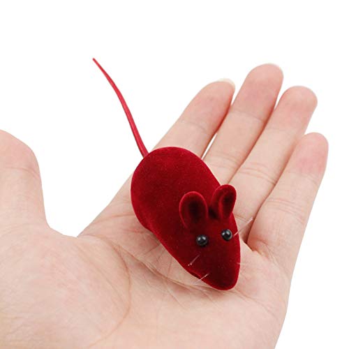 Sonido de Ratón de Juguete para Gatos Juguetes para Gatos Interactivos Adultos Juguete Suave para Mascotas Masticar Gato Gatito para Gatos Juguete de Ratón de Peluche de Gato Divertido 10 Piezas