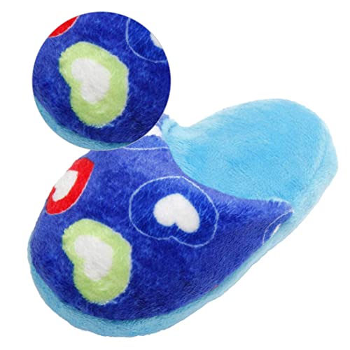 SouiWuzi Pet Dog Perro SQUÃAJE Juguete Suave Peluche Forma de la Zapatilla Play Juguete Dientes Limpieza de Juguete Morderón Relleno para Pequeño Perro Medio Puppy Blue Heart Pet Supply