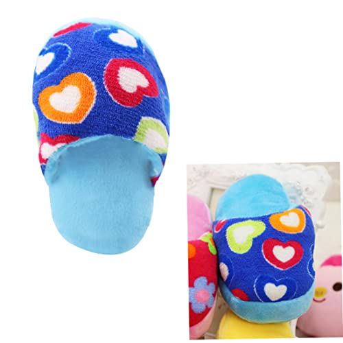 SouiWuzi Pet Dog Perro SQUÃAJE Juguete Suave Peluche Forma de la Zapatilla Play Juguete Dientes Limpieza de Juguete Morderón Relleno para Pequeño Perro Medio Puppy Blue Heart Pet Supply