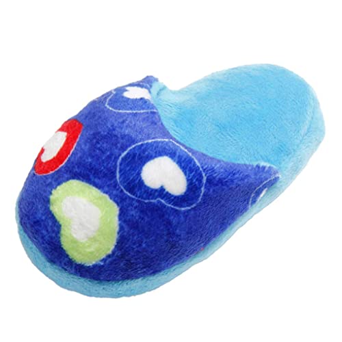 SouiWuzi Pet Dog Perro SQUÃAJE Juguete Suave Peluche Forma de la Zapatilla Play Juguete Dientes Limpieza de Juguete Morderón Relleno para Pequeño Perro Medio Puppy Blue Heart Pet Supply