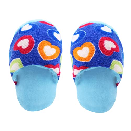 SouiWuzi Pet Dog Perro SQUÃAJE Juguete Suave Peluche Forma de la Zapatilla Play Juguete Dientes Limpieza de Juguete Morderón Relleno para Pequeño Perro Medio Puppy Blue Heart Pet Supply