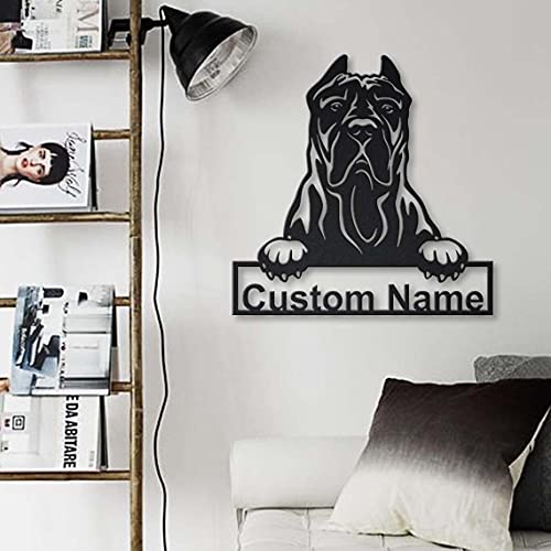 SOULSIS Cartel de de Madera Personalizado Presa Canario Dog | Cartel de de Madera Personalizado Presa Canario Dog | Animal Divertido | Regalo del día del Padre | Regalo de Mascotas