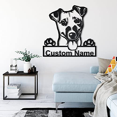 SOULSIS Personalizado Jack Rusell Terries de Madera Sign Art | Letrero de de Madera Personalizado Jack Russell | Regalos Divertidos del Perro de Jack Rusell | Regalo de Perro | Animal Personalizado