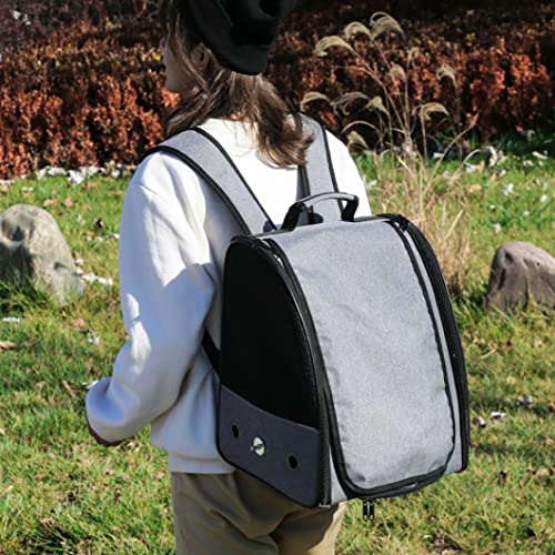 Sraeriot Mochila de Jaula de Viaje de Portador de Aves con Soporte portátil liviano Transpirable para Loros pájaros Mascotas Gris, Portador de Aves