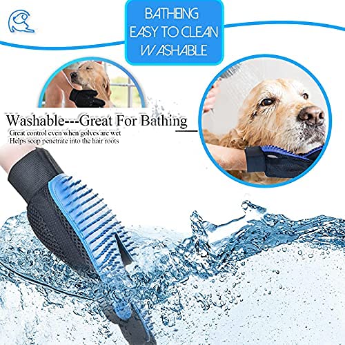 SSRIVER - Guante de Aseo para Mascotas, Cepillo para Eliminar el Pelo, Guantes de Masaje eficientes para Mascotas, Mano Izquierda y Derecha, para Perros y Gatos, Pelo Corto Largo.