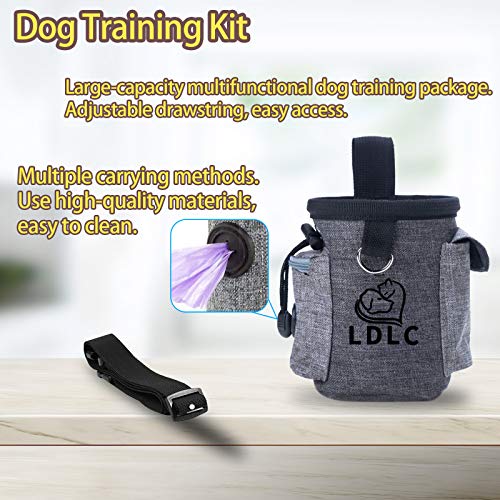 SSRIVER Kit de entrenamiento para cachorros, piezas de timbres ajustables, bolsa de entrenamiento, silbato para controlar el ladrido del perro y bolsa de caca para entrenamiento de mascotas