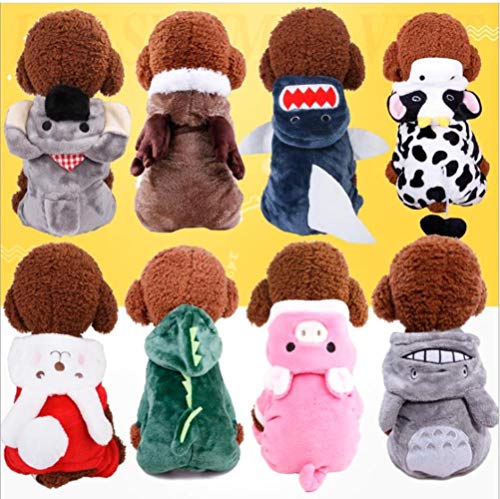 SSXCO Mascota Perro Invierno cálido Coral Polar Ropa Perro Gato Lindo Animal de Dibujos Animados Cosplay Abrigo Ropa para Cachorro Chihuahua Mascota Disfraz