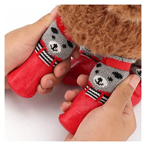 `Star Empty Zapatos para Perros 4 unids/Set algodón Caucho Mascota Zapatos de Perro Impermeable Antideslizante Perro Lluvia Botas de Nieve Calcetines for Perros Grandes Gatos pequeños Perros S m l T