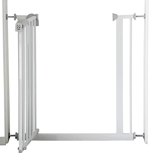 Star Ibaby - Barrera de Seguridad de niños para puertas y pasillos - Color blanco - Máxima Polivalencia de 65 a 91 cm - Incluye 2 Extensiones de 10 cm - Incluye Kit para Barandilla