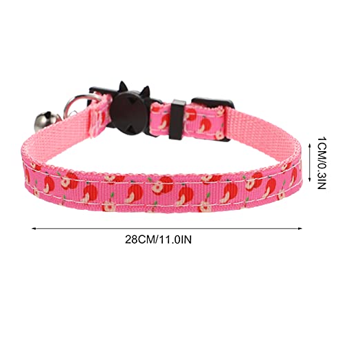 STOBOK 3 Piezas de Collares de Gato Separadores con Campana Colorido Estilo de Fruta de Verano Ajustable para Mascotas con Patrones de Limón Kiwi para Gatito Fiesta de Hawaii Tropical