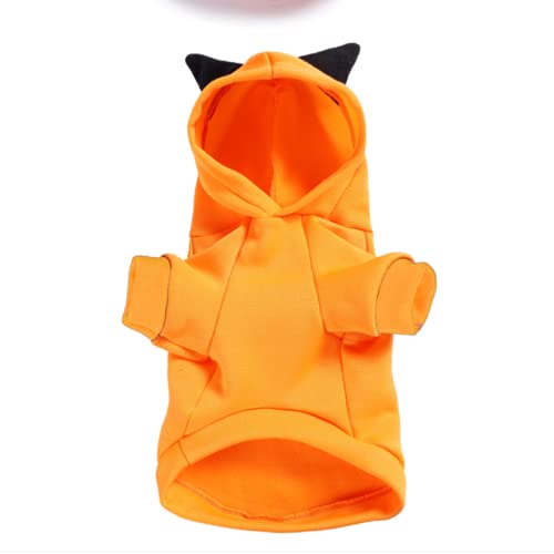 Sudadera con Capucha para Perro de Dibujos Animados de Halloween con Sombrero, Ropa Divertida para Gatos, diseño de Calabaza, Traje cálido para Mascotas, Disfraz de Cuatro Patas, Perros pequeños y me