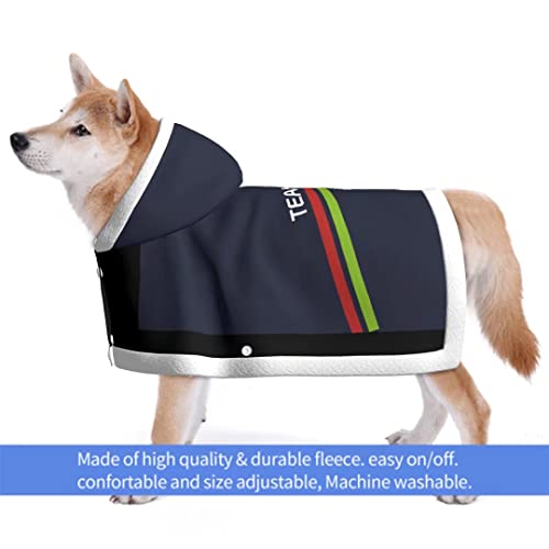 Sudaderas con Capucha de Lana Personalizadas para Perros Nombre y número de Equipo Personalizado Ropa para Mascotas Chaqueta de Invierno Gruesa para Mascotas Abrigo Sudadera cálida Capa para Mascotas