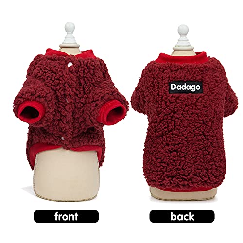 Suéter para perro pequeño, gato, cachorro, abrigo cálido para invierno, para mascotas, clima frío, ropa de forro polar lindo, suéter para perros pequeños y niñas (XL, rojo)