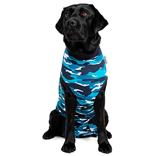 Suitical Recovery Suit Perro, L, Camuflaje Azul