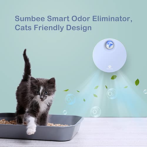 Sumbee Eliminador de olores de Mascotas Inteligente, eliminador de olores de Caja de Arena para Gatos, Desodorante sin Perfume, sin Polvo para pequeños Animales Inodoro o hogar - Azul