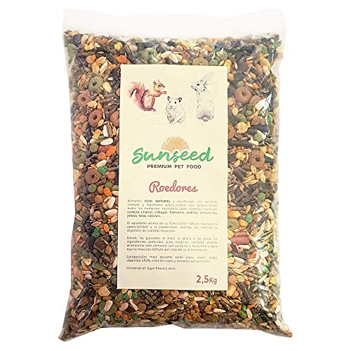 Sunseed Alimento para roedores, Conejos, cobayas, Chinchillas, Hamsters o jerbos 2,5 Kg