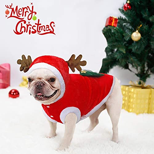 Sunshine smile Disfraz de Perro para Mascotas,Ropa navideña para Perro,Disfraz de Gato Navidad,Disfraz de Navidad para Mascotas,Traje de Perro Santa,Ropa para Mascotas de Navidad (L)