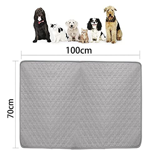 Sunshine smile Esterilla de Refrigeración para Perros,100*70 cm Pet Cooling Mat,Esterilla para Perros Refrigerante,Esterilla Refrigerante Perros,Alfombra Refrescante para Perros,Cama Refrescante Perro