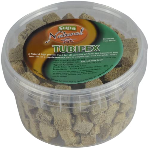 SUPA Cubitos de Tubifex Naturales, 500 ml, alimento Rico en proteínas Altamente nutritivo, Apto para acuarios y estanques