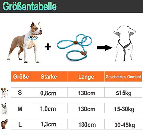 Supet Perros Correa Antideslizante con Tope de Tracción Correa de Moxon Trenzada Suave y Duradera con Collar Correa Retriever Ajustable para Perros Pequeños, Medianos y Grandes