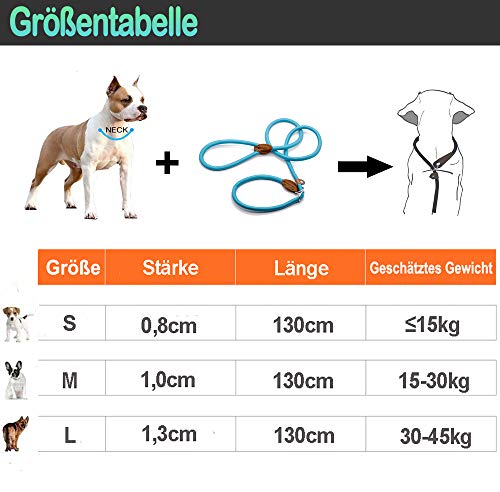 Supet Perros Correa Antideslizante con Tope de Tracción Correa de Moxon Trenzada Suave y Duradera con Collar Correa Retriever Ajustable para Perros Pequeños, Medianos y Grandes