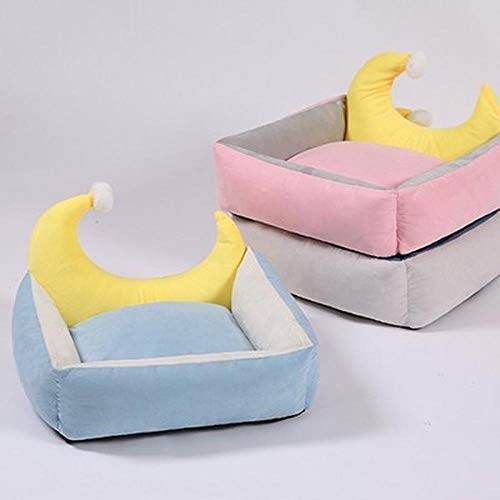 SYQY Pet Moon Bed Teddy Cat Kennel Desmontable Lavable Four Seasons-Nido de Luna Rosa_L