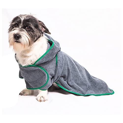 SYT-MD Toalla Perro, Albornoz de Perro Suave Super Absorbente Albornoz Albornoz Lujoso Microfibra Perro Secado Toalla Robe Secado rápido Toalla (Color : Negro, Size : M)