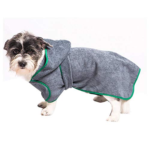 SYT-MD Toalla Perro, Albornoz de Perro Suave Super Absorbente Albornoz Albornoz Lujoso Microfibra Perro Secado Toalla Robe Secado rápido Toalla (Color : Negro, Size : M)