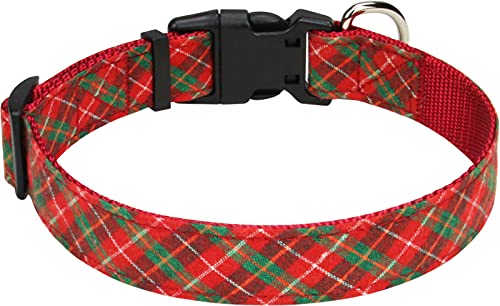 Taglory Collar Perro Navidad, Collar de Perro Mascota Ajustable para Perros Pequeño, Rojo & Verde