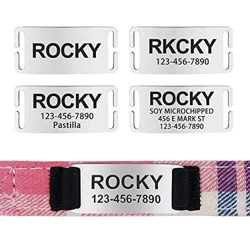 TagME Personalizado Collar Perro Pequeño , Nylon Collares con Nombre y Número de Teléfono Grabados, Rosa XS