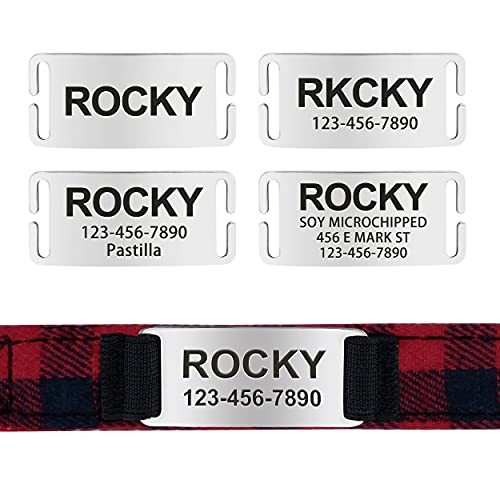 TagME Personalizado Collar Perros Medianos , Nylon Collares con Nombre y Número de Teléfono Grabados, Rojo M