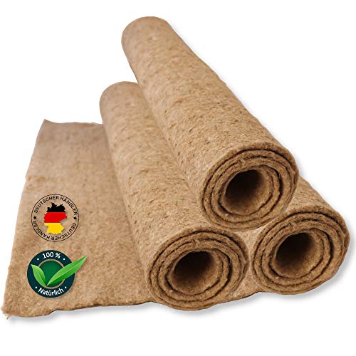 Tamay Alfombrilla para roedores de 100% cáñamo, 100 x 50 cm, alfombra prémium para roedores, como jaula sin polvo, para conejos, cobayas, animales pequeños, 2 unidades