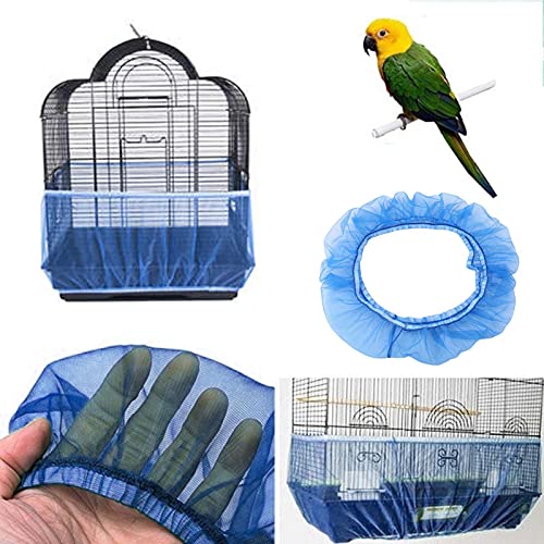 tanbea-ES Funda para Jaula Pajaro Cubierta De Malla para Jaula Aves Guardia Protector Ajustable Protector Falda Jaula Falda De Jaula Pájaro Colector De Semillas Alimentos Malla Compatible