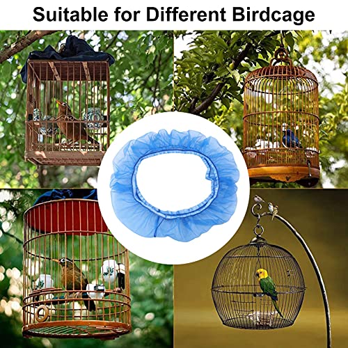 tanbea-ES Funda para Jaula Pajaro Cubierta De Malla para Jaula Aves Guardia Protector Ajustable Protector Falda Jaula Falda De Jaula Pájaro Colector De Semillas Alimentos Malla Compatible