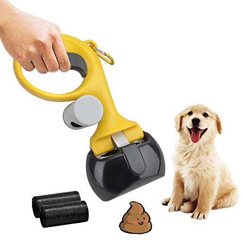 TANGN Recogedor de Caca para Perros, Portátil Recogedor para Excrementos de Perros Pooper Scooper con Bolsas de Basura Poop Scoop para Recoger Residuo de Animales para Gato y Perro al Aire Libre