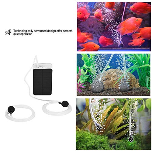 Tangxi Bomba de Aire para Peces de oxígeno para acuarios, Bomba de Aire para Peces portátil con alimentación Solar Bomba de oxígeno de Carga USB fácil de Usar pecera/Pesca al Aire Libre/Piscina