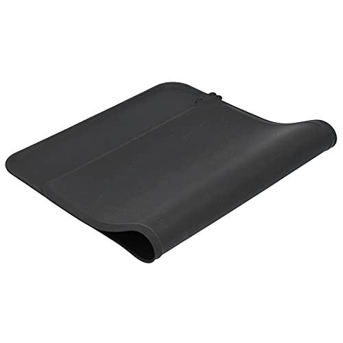 Tapete para cuencos para mascotas, almohadilla para alimentos para mascotas Diseño de borde elevado Silicona suave Superficie lisa para proteger el piso para cuencos para mascotas Fuentes(negro)