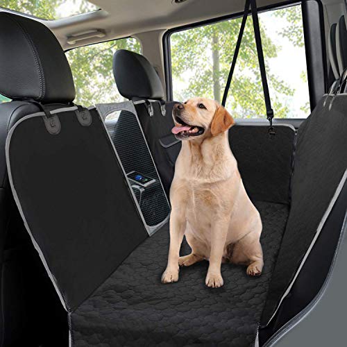 Taygeer Funda Coche Perr, Protector Coche Perro Antideslizante Impermeable y Lavable, Alfombra de Asiento Coche Perro de Estilo Hamaca, Cubre Asientos Coche Perro con Ventana de Malla Visible, Negro