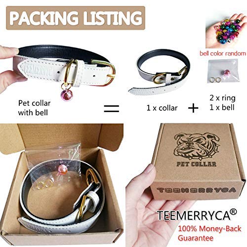 teemerryca Collar de piel para gatos con hebilla de seguridad suave para cachorros, cuello pequeño, amarillo, ajustable para perros XS 20 cm-26 cm